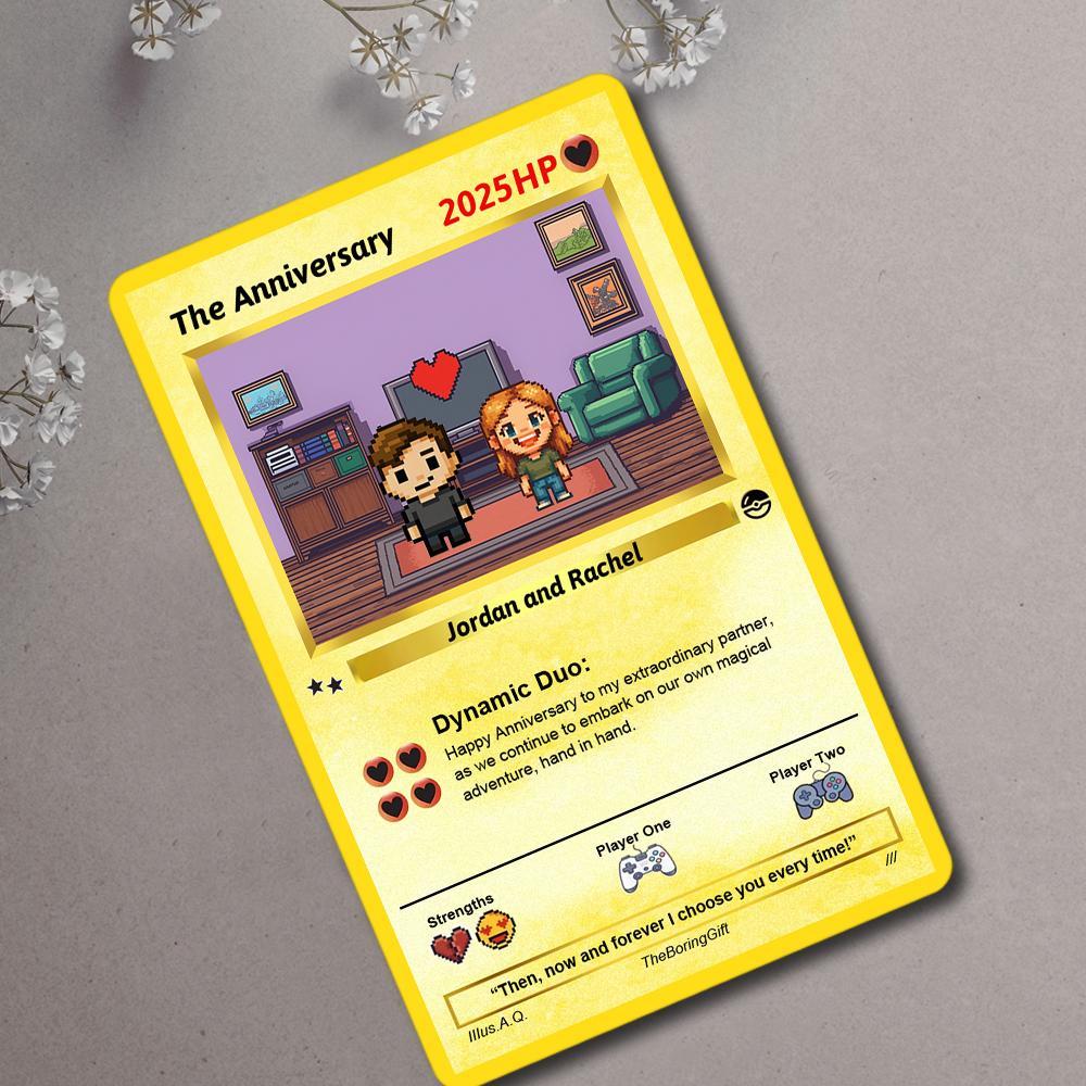 Custom Anniversary Anime Card Gift for Him or Her, Wedding or Valentine Card - 