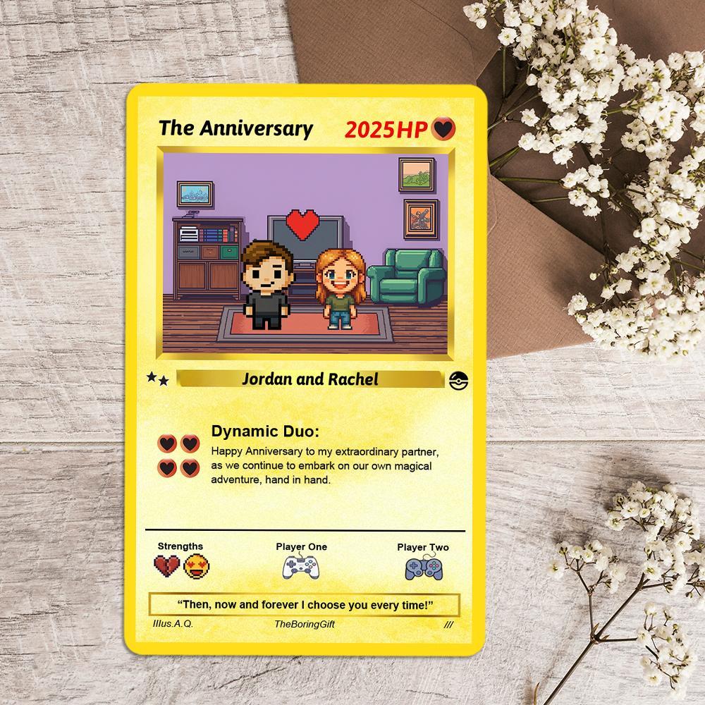 Custom Anniversary Anime Card Gift for Him or Her, Wedding or Valentine Card - 