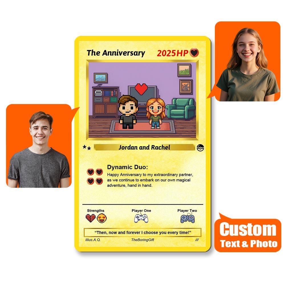 Custom Anniversary Anime Card Gift for Him or Her, Wedding or Valentine Card - 