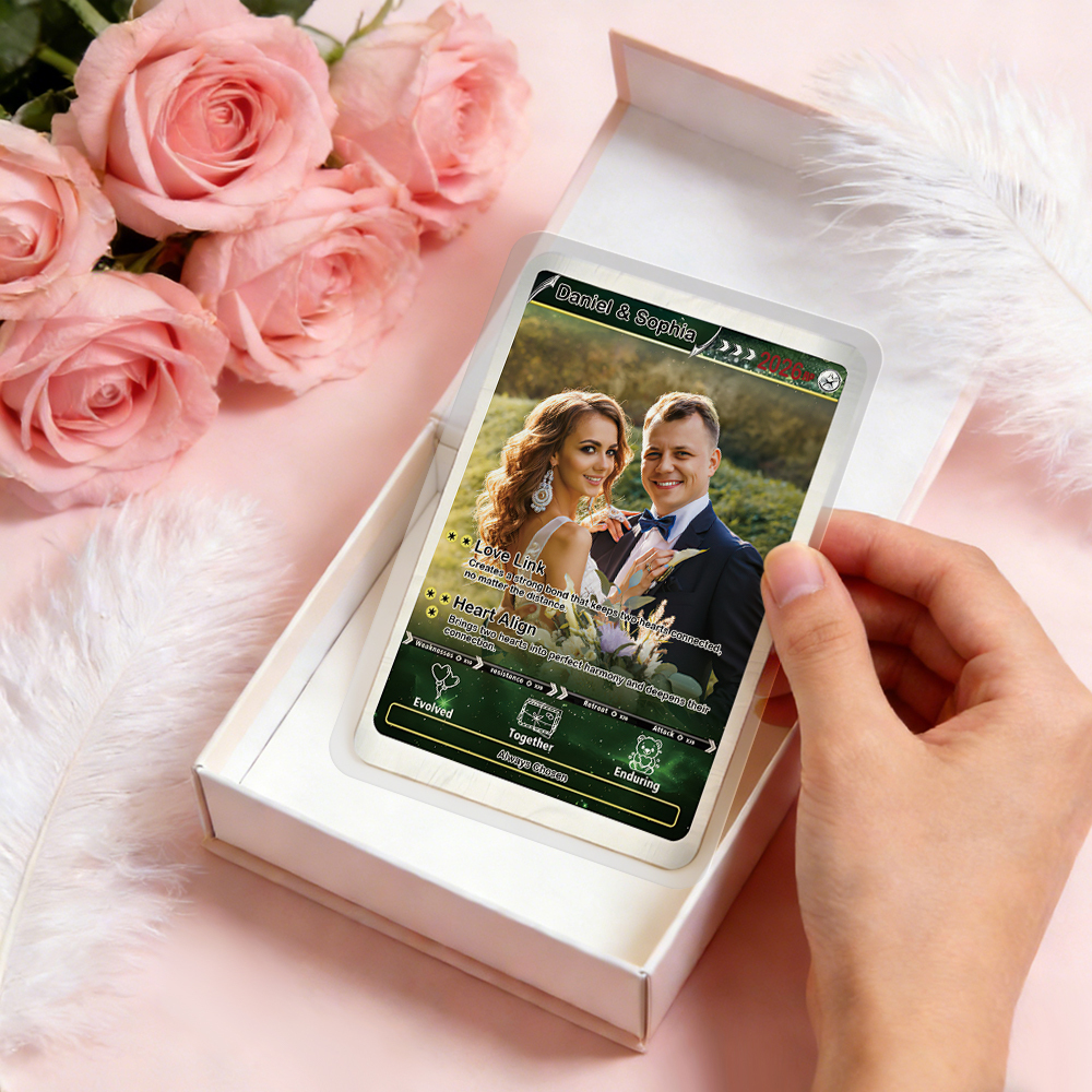 Personalized Valentine’s Day Power Couple Card, Custom Anniversary Card Couple Photo Anime Style, Best Valentine's Day Gift for Lover - 