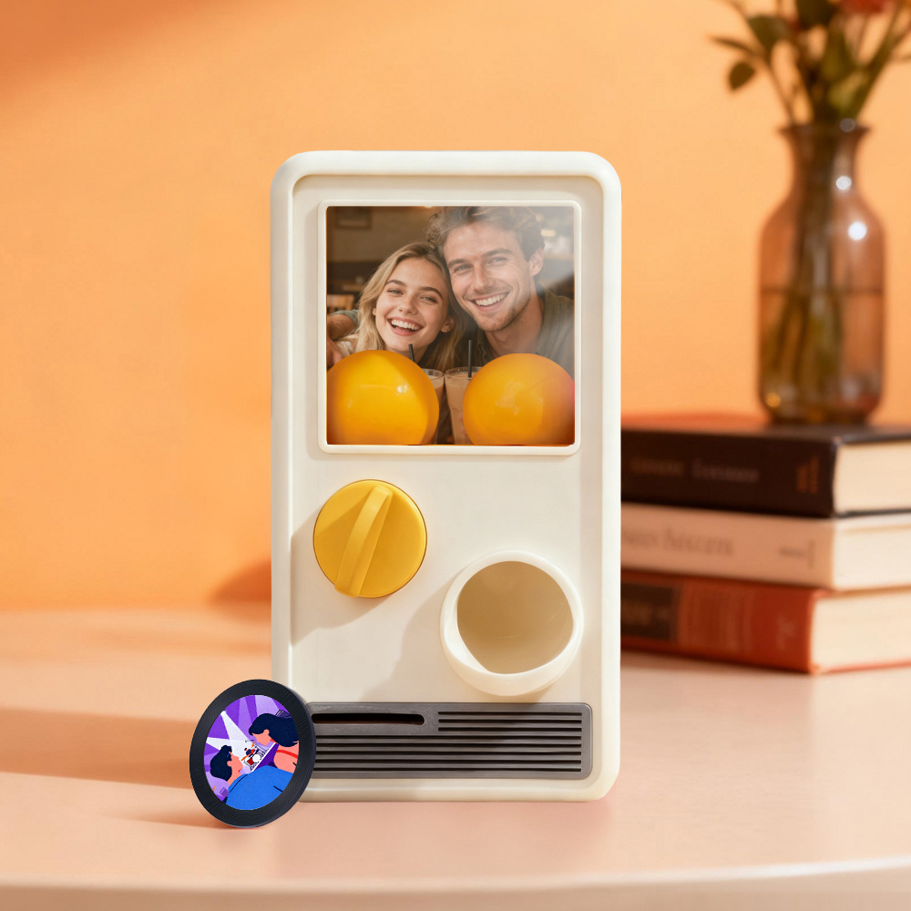 Custom Photo Personalized Gashapon Machine with 10 Gashapon  – Love Notes, Date Ideas & Surprise Cards - 