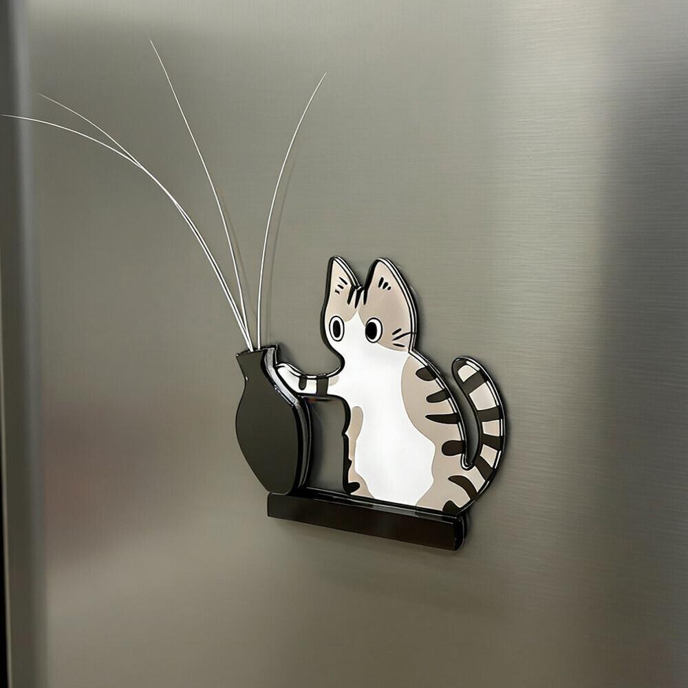 Handmade Cat Whisker Collector – Acrylic Magnetic Fridge Holder | Mini Keepsake, Pet Memorial Keepsake, Gift for Cat Lovers - 