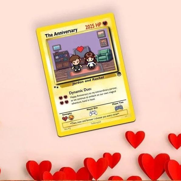 Custom Anniversary Anime Card Gift for Him or Her, Wedding or Valentine Card - 