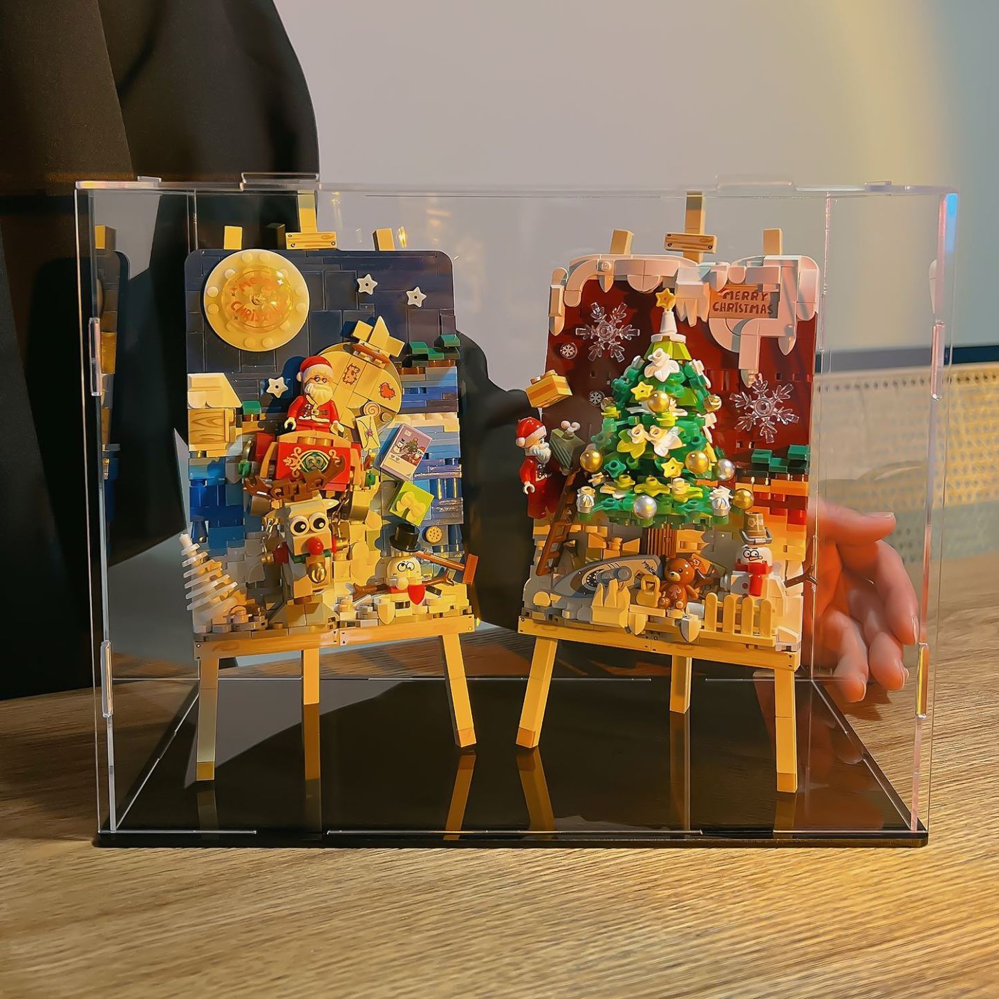 Mini Building Christmas Tree 3D Painting Block Set, 667PCS DIY Creative Stereograph Building Model Kit, MOC Construction Toy, Not Compatible with Maior Brands Building Bricks - 