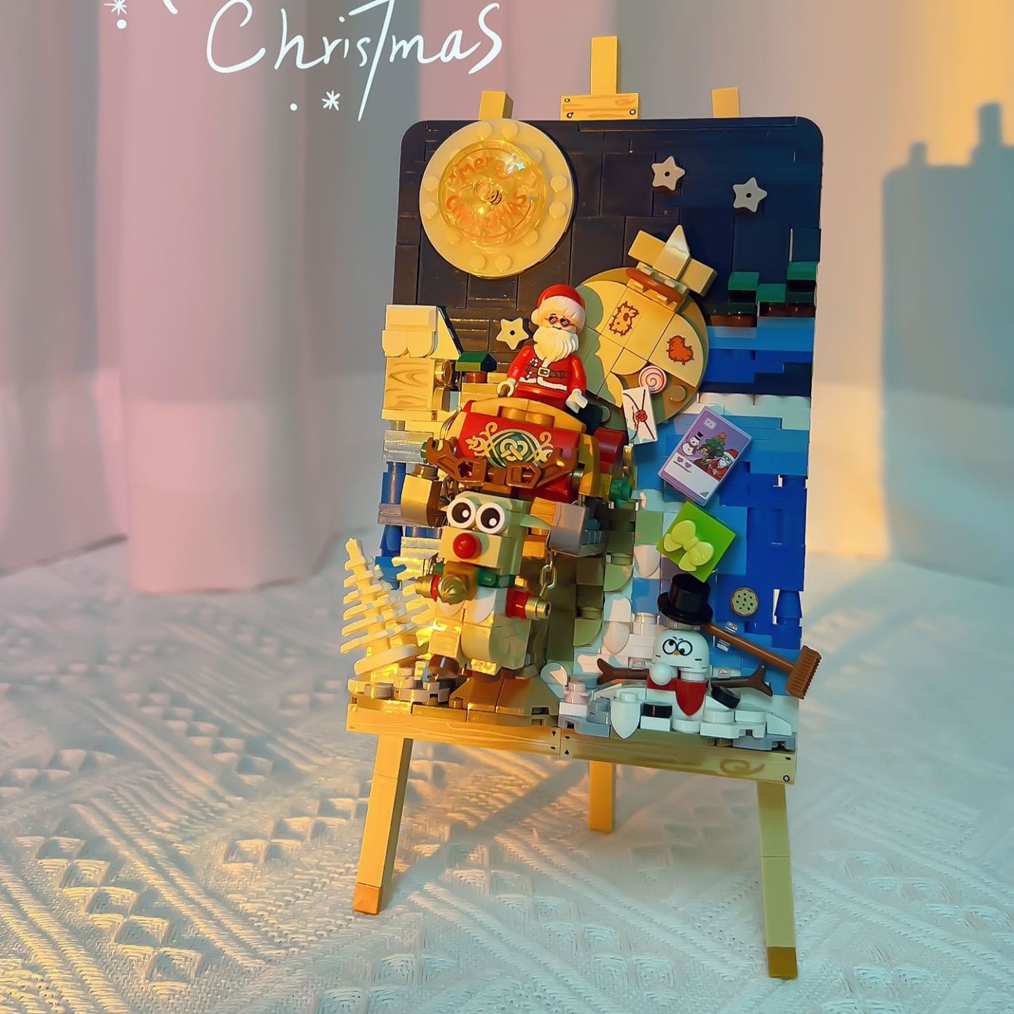 Mini Building Christmas Tree 3D Painting Block Set, 667PCS DIY Creative Stereograph Building Model Kit, MOC Construction Toy, Not Compatible with Maior Brands Building Bricks - 