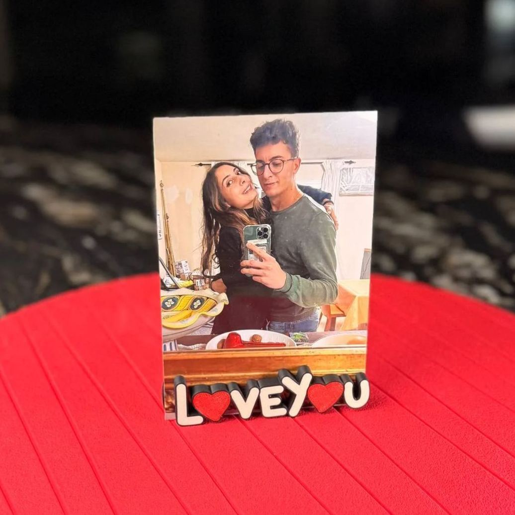 Personalized Text Photo Clip Custom Name Fridge Magnet for Couples on Anniversary - 