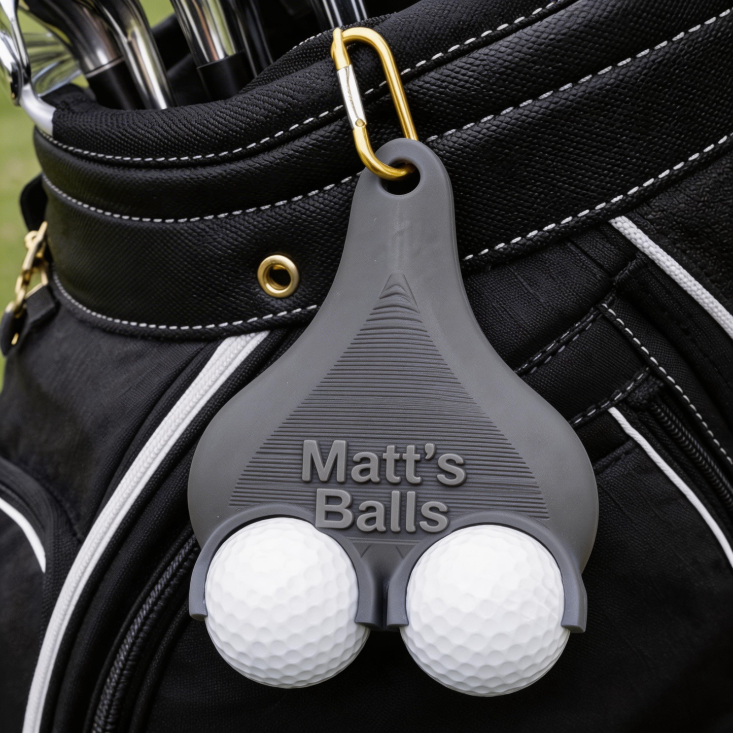 Personalized 3D Printed Text Funny Multicolor Golf Ball Holder with Clip Golf Club Accessory Sports Birthday Christmas Gift for Golf Lover - 