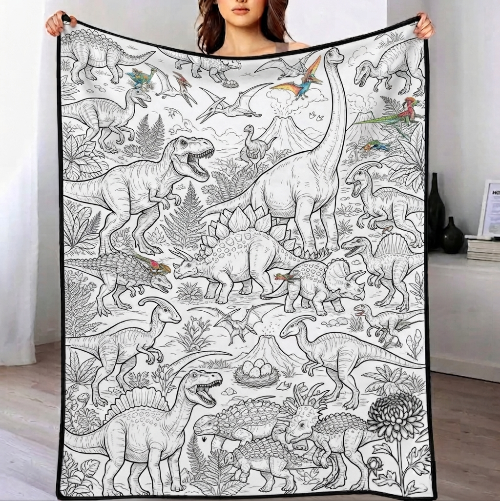 DIY Drawing Blanket , Doodle  Your Own Blankets, Customizable Washable Art Blankets for Kids/Adults - 