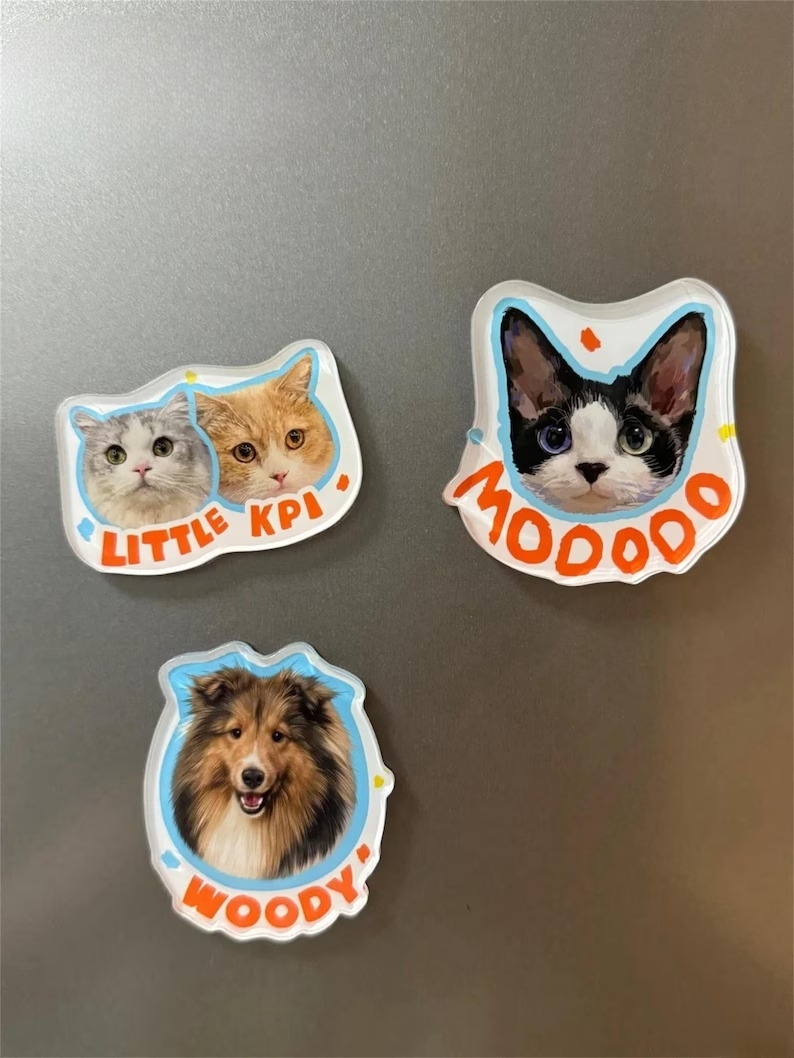 Personalized Pet Photo Acrylic Fridge Magnets Custom Image Keepsake