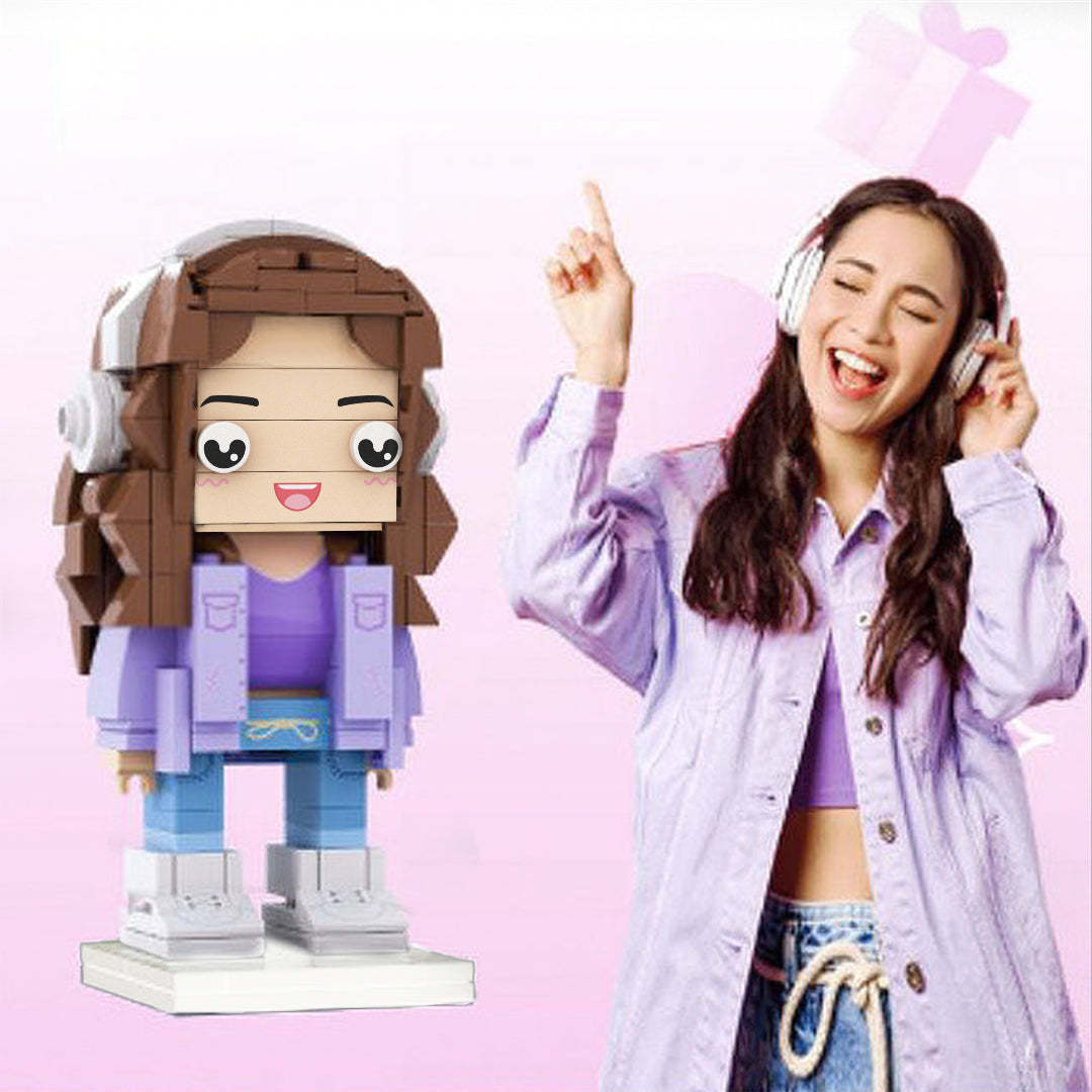 Personalized Full Body Custom Christmas Brick Figure 1 Person Small Particle Block Toy Brick Me Figures Best Friend Gift - minebrickuk