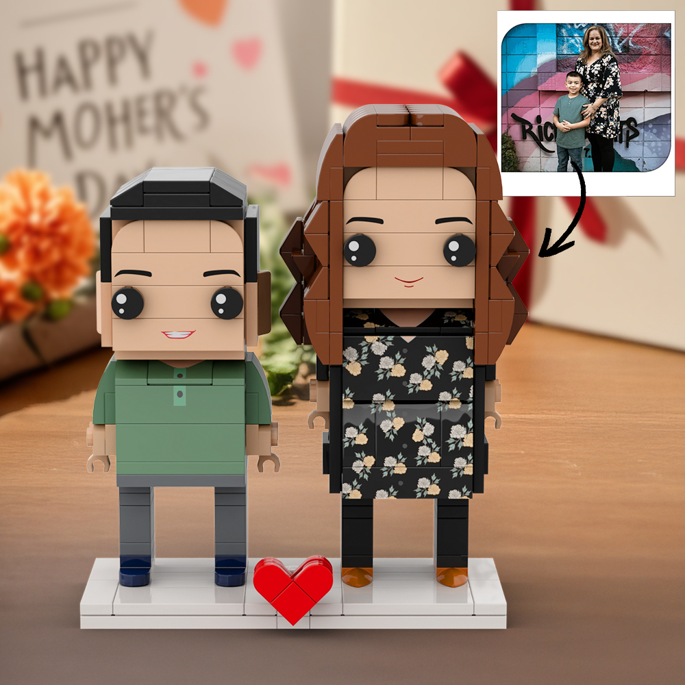Custom Brick Figures for Happy Mother's Day Full Body Customizable 2 People - 