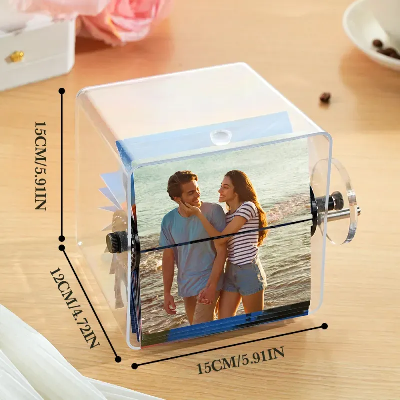 Custom 24 Photos Flipbook Acrylic Frame Animation Machine Mechanical Hand-cranked Flipbook - 