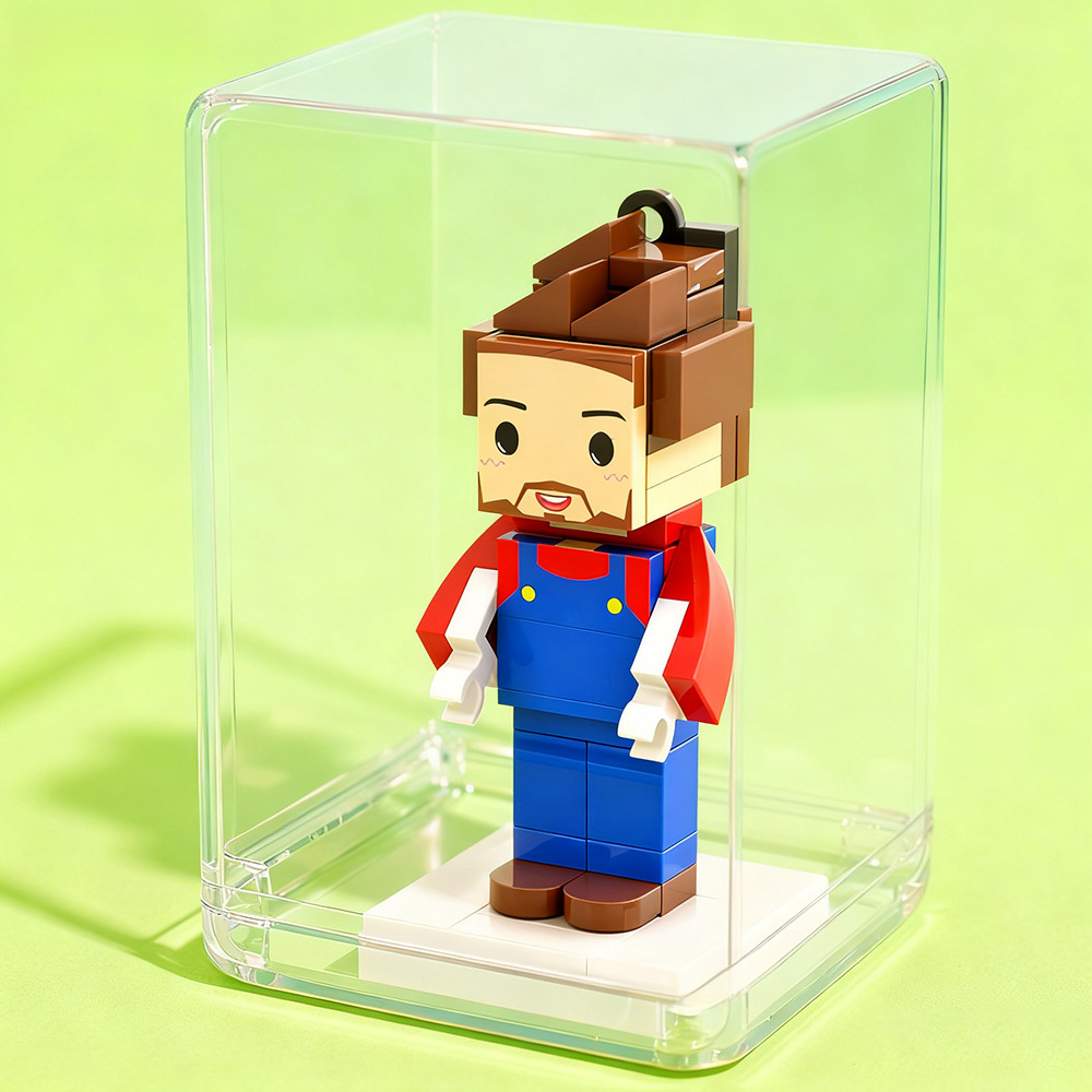 Personalized Head Brick Figure Superhero Custom Mini Brick Figures Small Particle Block Keychain Bag Charm - 