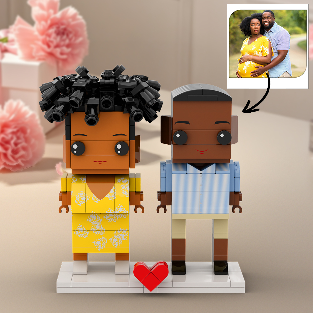 Pregnancy Gifts Full Body Custom Brick Figures Customizable 2 People - 
