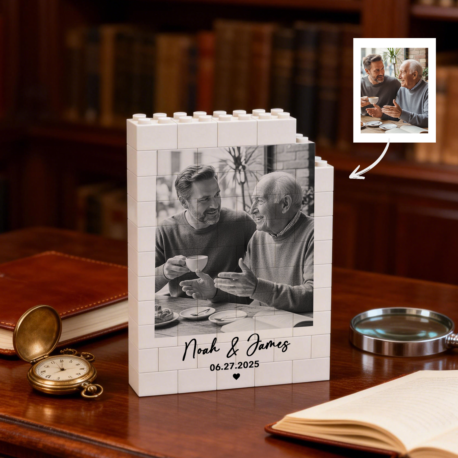 Custom Photo Brick Puzzle Frame – Build Gentle Love, A Meaningful Gift for Dad & Father's Day