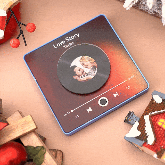 Music Fridge Magnet Personalized Rotatable Photo Album Fridge Magnet Music Wall Photo Sticker Music Movement That Can Be Played Without Cell Phone - 