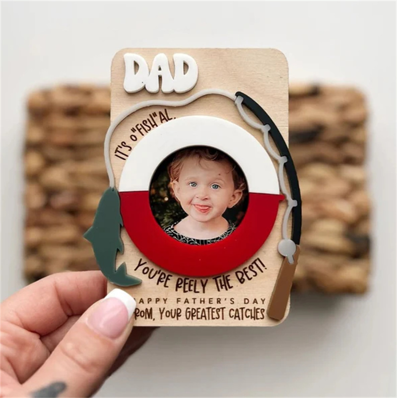 Father's Day Fridge Photo Magnet | Father's Day Gift | Gift for Dad | Gift for Grandpa | Photo Frame | Photo Magnet | Personalized Gift - 