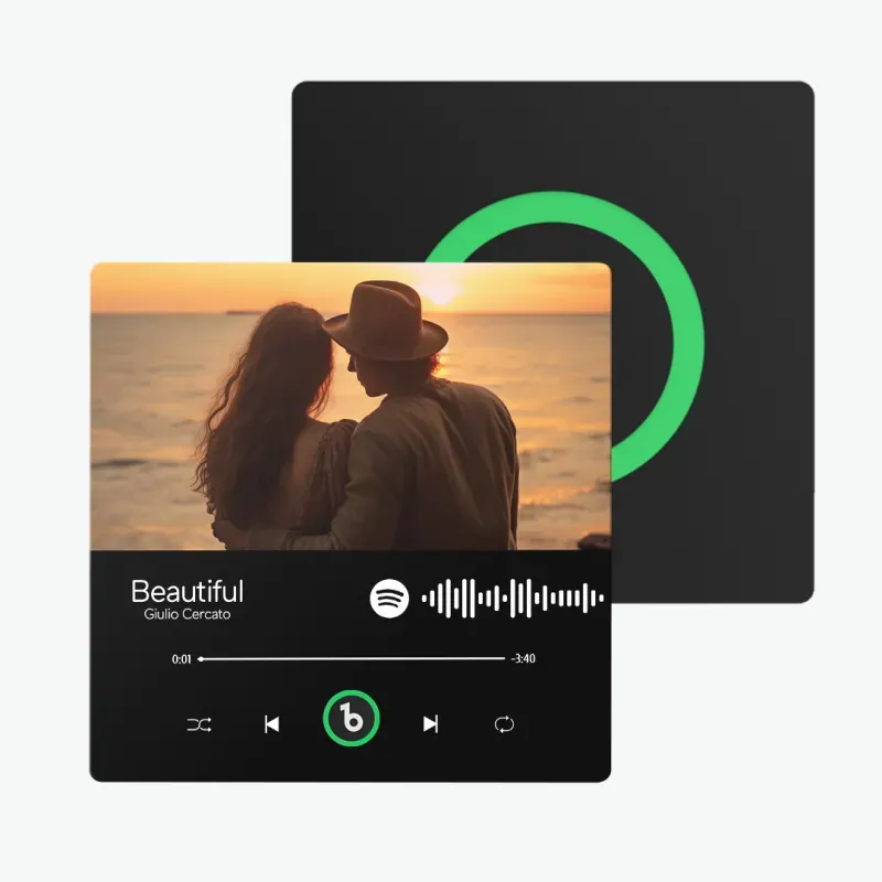 Valentine's Day Gifts Upgrade Custom Music Fridge Magnet Colorful Frame Album Fridge Magnet Can Play Songs Gift for Couple - 