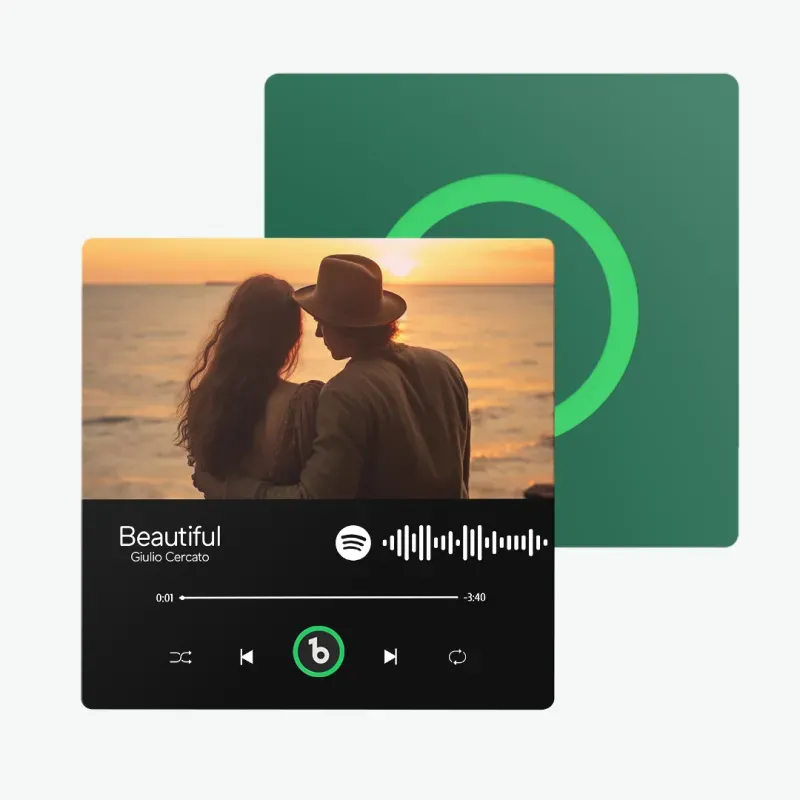 Valentine's Day Gifts Upgrade Custom Music Fridge Magnet Colorful Frame Album Fridge Magnet Can Play Songs Gift for Couple - 