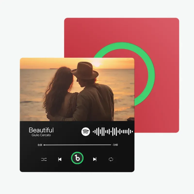 Valentine's Day Gifts Upgrade Custom Music Fridge Magnet Colorful Frame Album Fridge Magnet Can Play Songs Gift for Couple - 