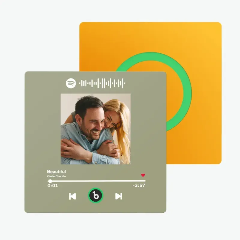 Valentine's Day Gifts Upgrade Custom Music Fridge Magnet Colorful Frame Album Fridge Magnet Can Play Songs Gift for Couple - 