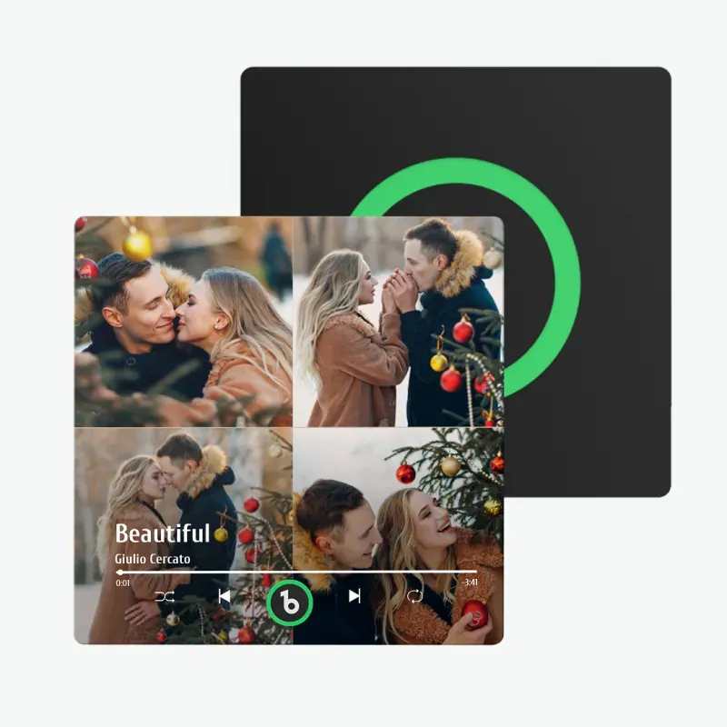 Valentine's Day Gifts Upgrade Custom Music Fridge Magnet Colorful Frame Album Fridge Magnet Can Play Songs Gift for Couple - 