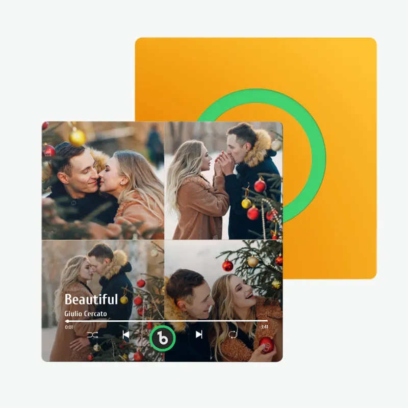 Valentine's Day Gifts Upgrade Custom Music Fridge Magnet Colorful Frame Album Fridge Magnet Can Play Songs Gift for Couple - 