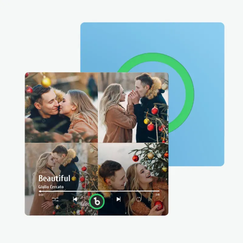 Valentine's Day Gifts Upgrade Custom Music Fridge Magnet Colorful Frame Album Fridge Magnet Can Play Songs Gift for Couple - 