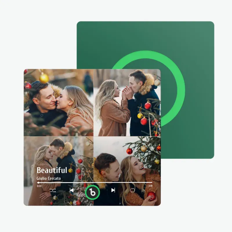 Valentine's Day Gifts Upgrade Custom Music Fridge Magnet Colorful Frame Album Fridge Magnet Can Play Songs Gift for Couple - 