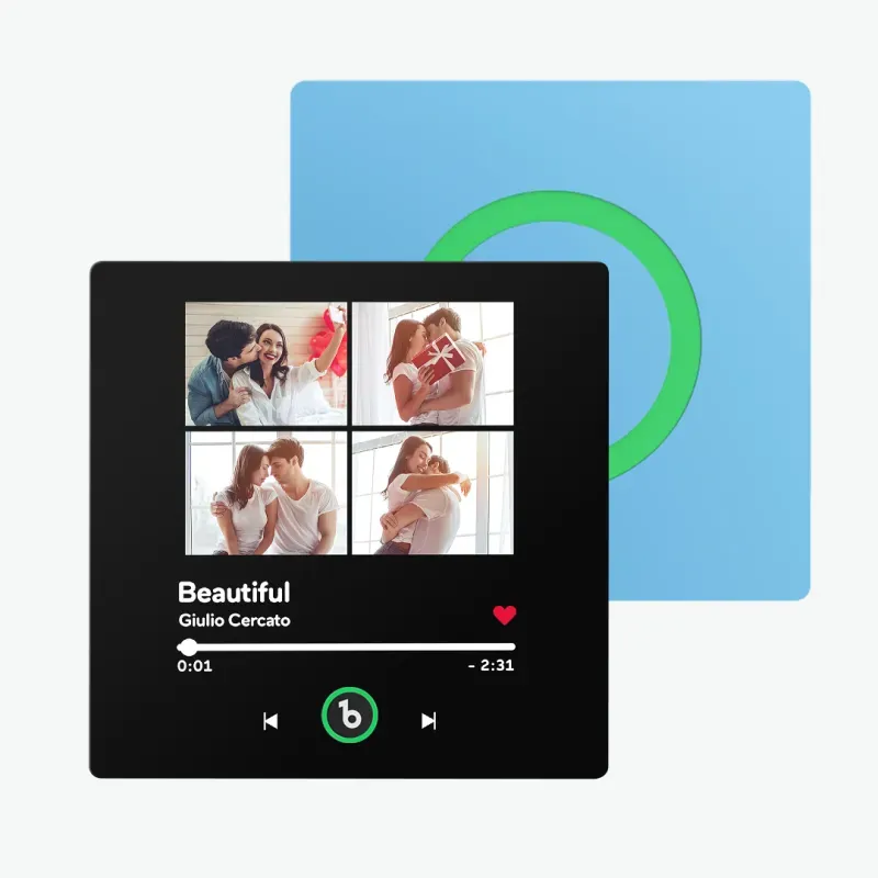 Valentine's Day Gifts Upgrade Custom Music Fridge Magnet Colorful Frame Album Fridge Magnet Can Play Songs Gift for Couple - 