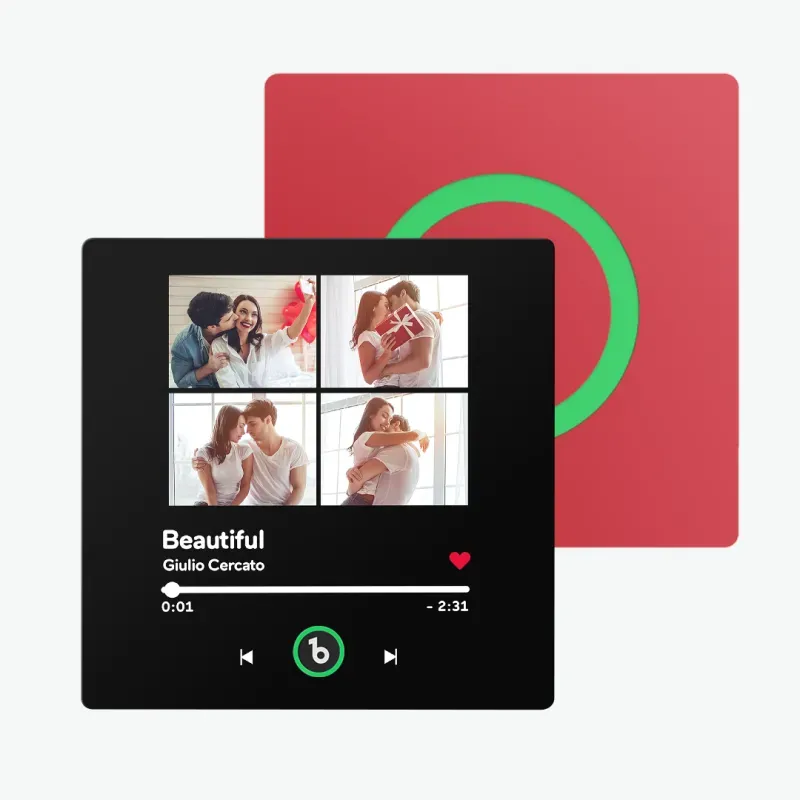 Valentine's Day Gifts Upgrade Custom Music Fridge Magnet Colorful Frame Album Fridge Magnet Can Play Songs Gift for Couple - 