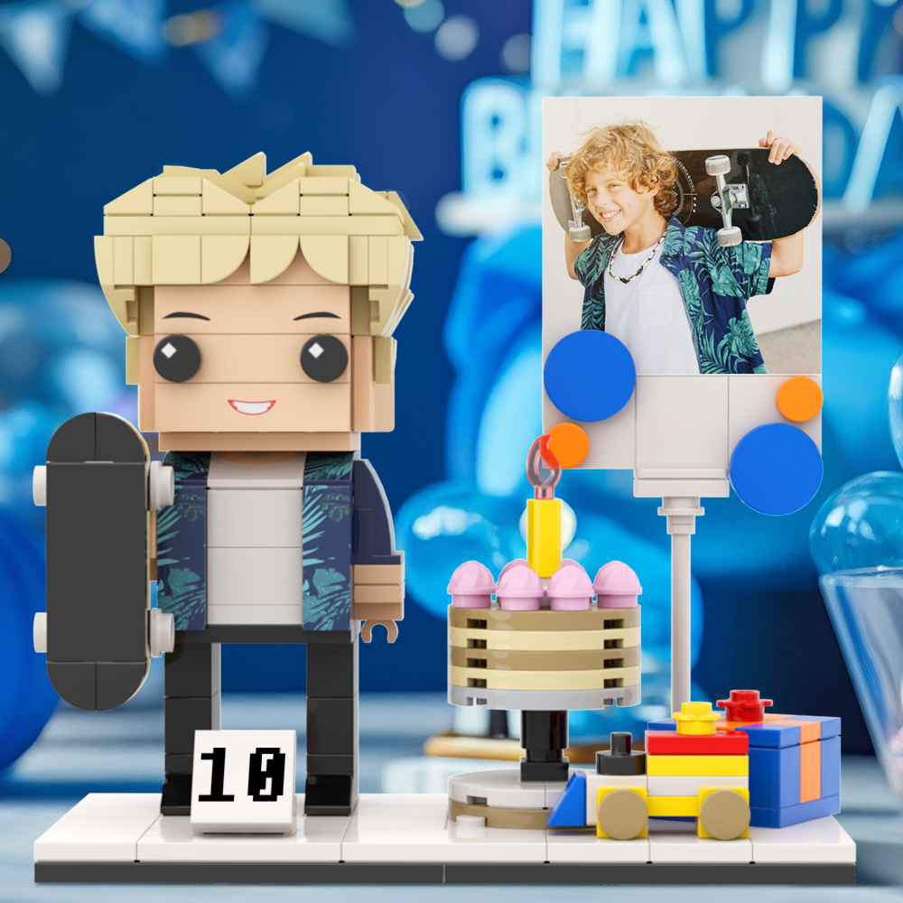 Customizable Fully Body 1 People Custom Brick Figures Birthday Gift - 