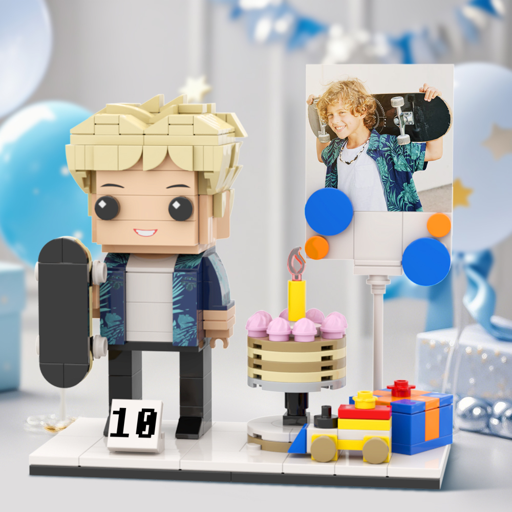 Customizable Fully Body 1 People Custom Brick Figures Birthday Gift - 
