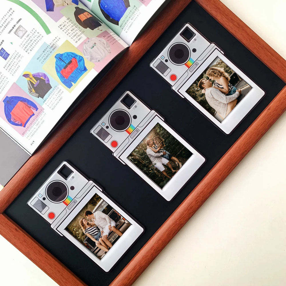 Custom Photo Polaroid Acrylic Fridge Magnet Travel Photo Frame Unique Memory - 