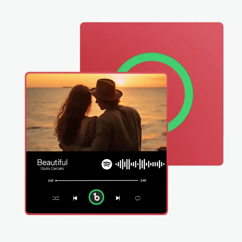 Valentine's Day Gifts Upgrade Custom Music Fridge Magnet Colorful Frame Album Fridge Magnet Can Play Songs Gift for Couple - 