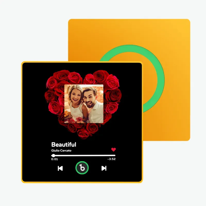 Valentine's Day Gifts Upgrade Custom Music Fridge Magnet Colorful Frame Album Fridge Magnet Can Play Songs Gift for Couple - 