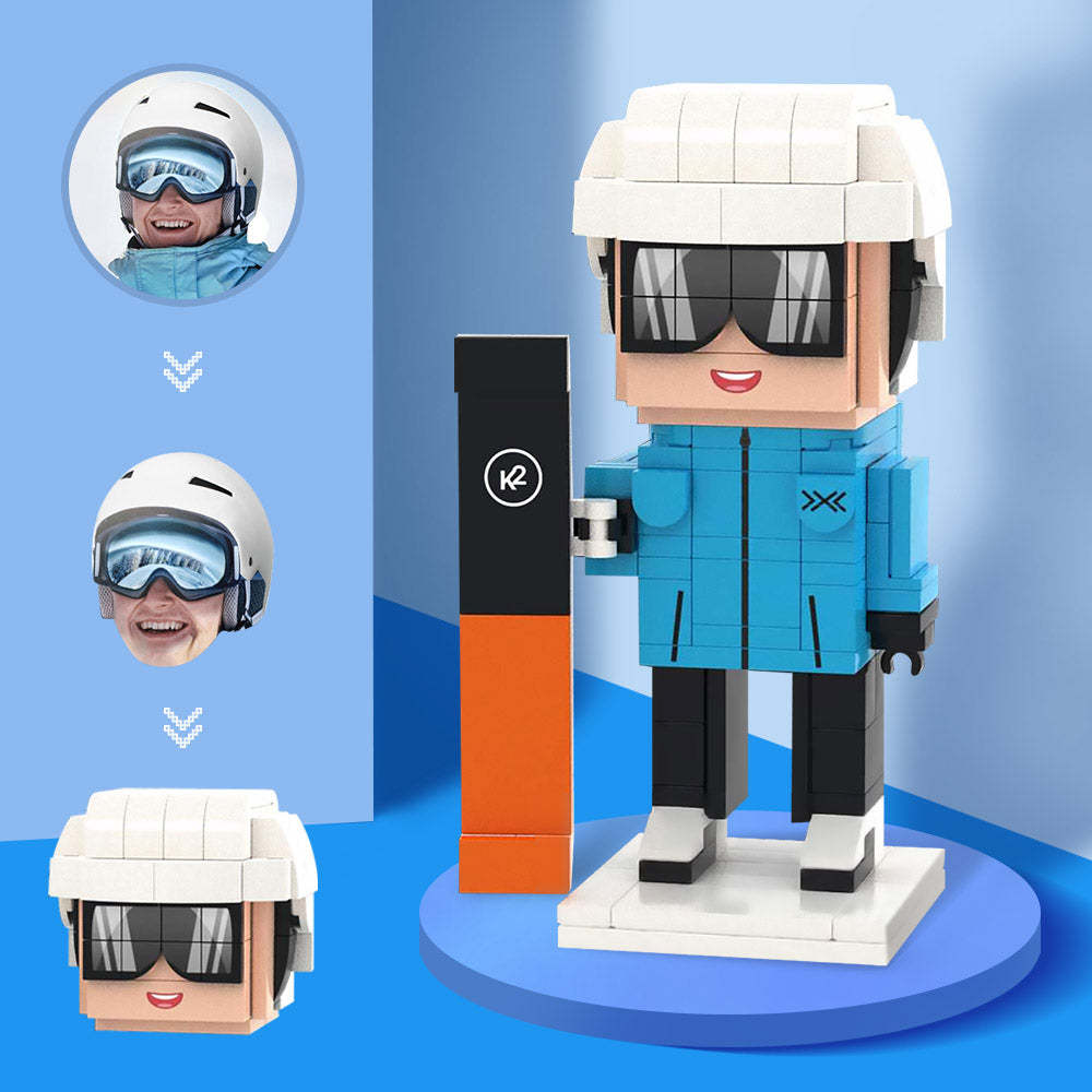 Customized Head Snowboarders Figures Small Particle Block Toy Customizable Brick Art Gifts - MyCustomBrickheadz