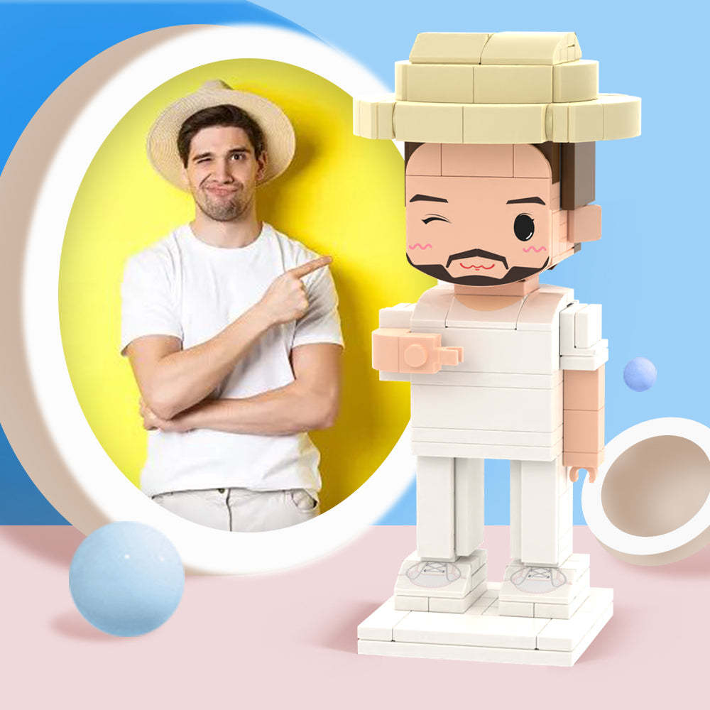 Gifts for Him Full Body Customizable 1 Person Custom Cute Brick Figures Small Particle Block Toy - MyCustomBrickheadz