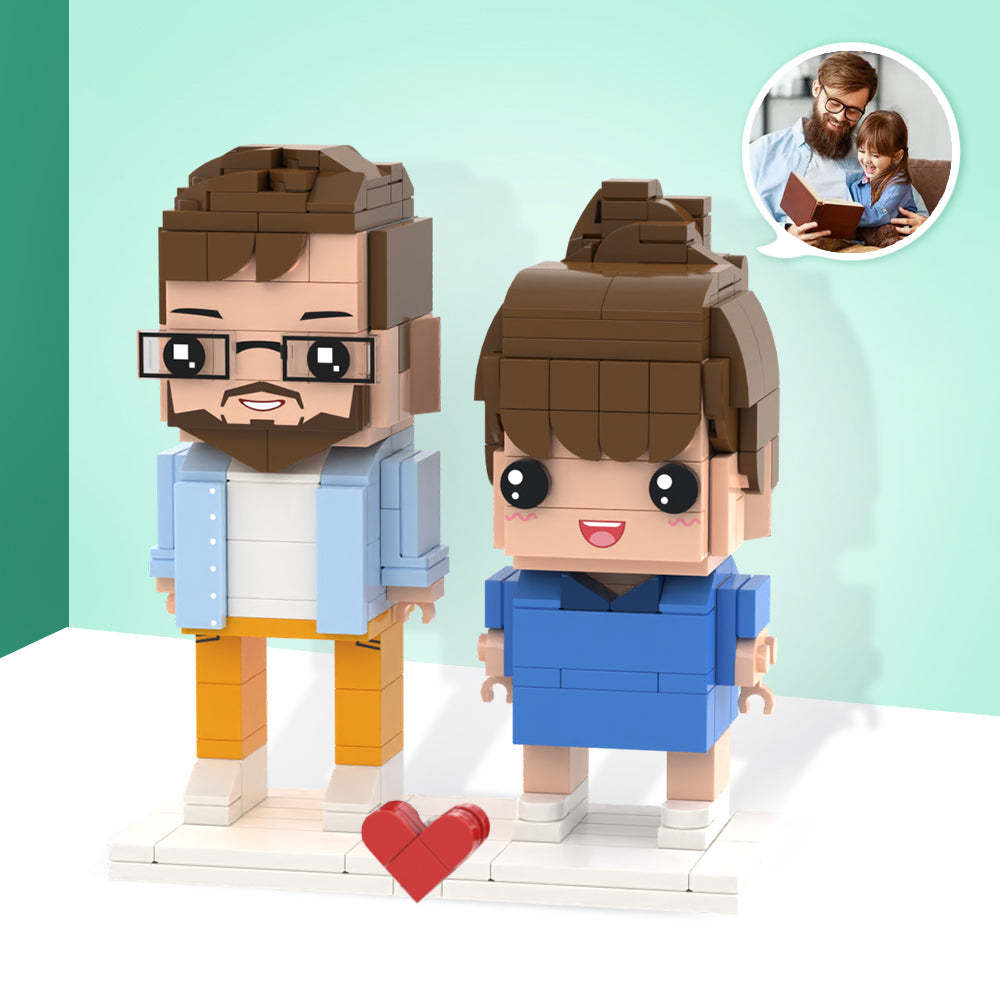 A Surprise for Dad Customizable Fully Body 2 People Custom Brick Figures - MyCustomBrickheadz