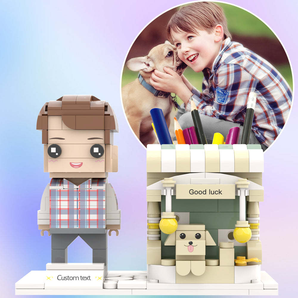 Custom Brick Figures  Pen Holder Personalized Brick Figures and  Pen Holder Pet  Pen Holder - MyCustomBrickheadz