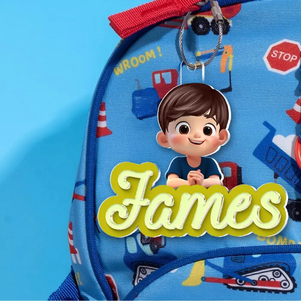 Name Tag for Backpack, Lunch Bag, Pencil Bag, Personalized Gift for Kids Boys Girls, Back to School Name Tag - 