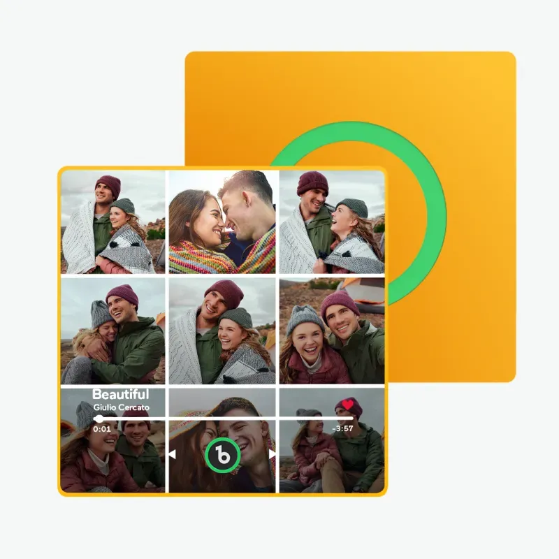 Valentine's Day Gifts Upgrade Custom Music Fridge Magnet Colorful Frame Album Fridge Magnet Can Play Songs Gift for Couple - 