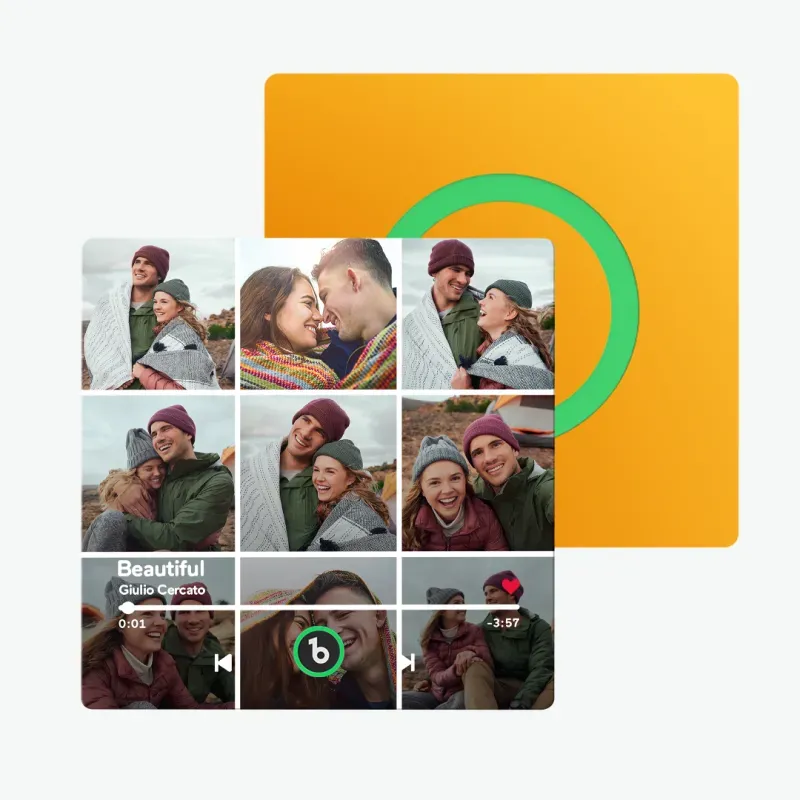 Valentine's Day Gifts Upgrade Custom Music Fridge Magnet Colorful Frame Album Fridge Magnet Can Play Songs Gift for Couple - 