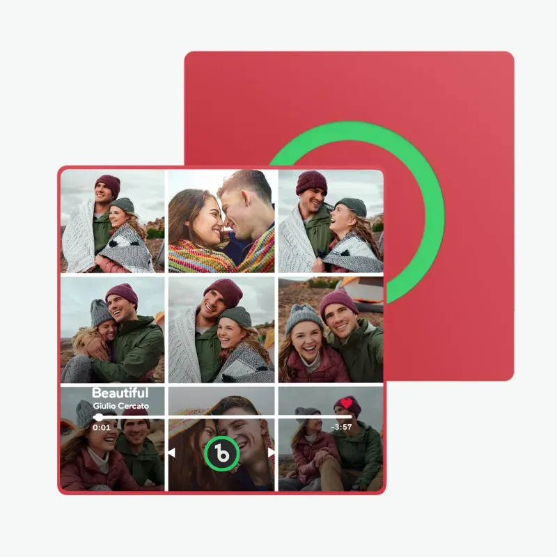 Valentine's Day Gifts Upgrade Custom Music Fridge Magnet Colorful Frame Album Fridge Magnet Can Play Songs Gift for Couple - 