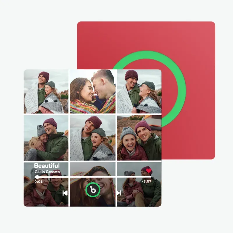 Valentine's Day Gifts Upgrade Custom Music Fridge Magnet Colorful Frame Album Fridge Magnet Can Play Songs Gift for Couple - 