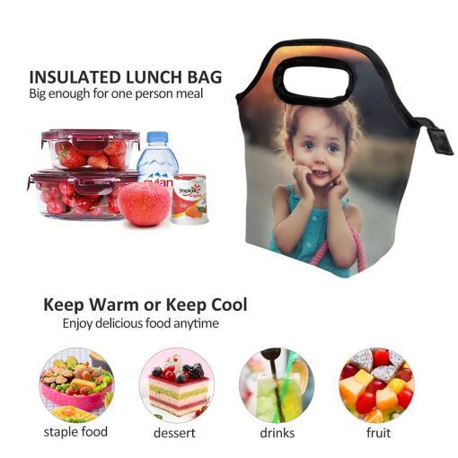 Back To School Personalized Photo Insulation Lunch Bag, Back To School Gifts For Kids Custom Lunch Box With Photo - 