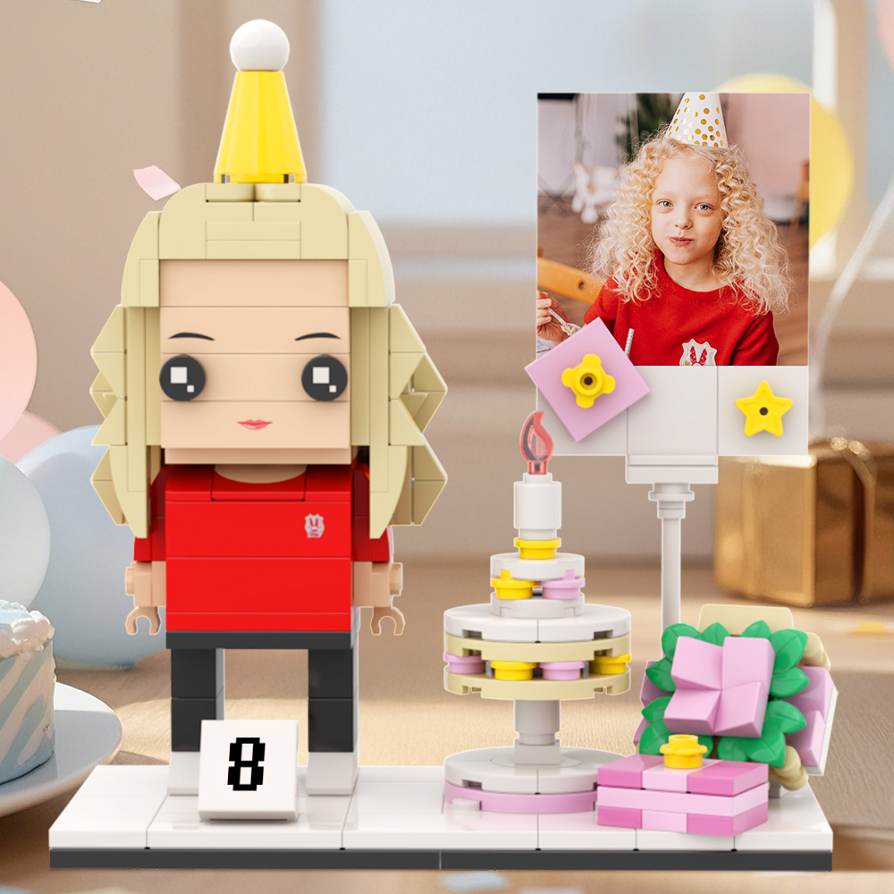 Customizable Fully Body 1 People Custom Brick Figures Birthday Gift For Her - 