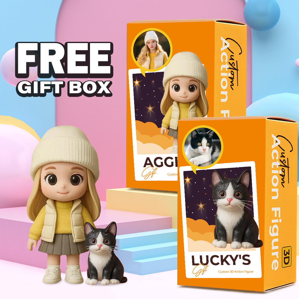 Custom 3D Action Figure From Your Photo Personalized Toy Figure Custom Action Figure Gifts For Him/Her - 