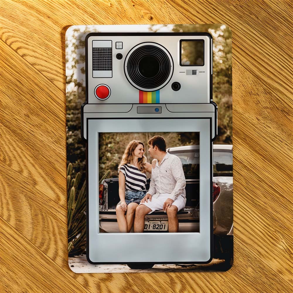 Custom Photo Polaroid Acrylic Fridge Magnet Travel Photo Frame Unique Memory - 