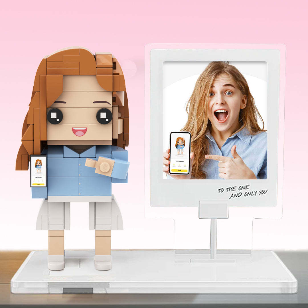 Customized Full Body Brick Figures Customizable 1 Person Custom Brick Figures Small Particle Block Toy Brick Me Interlocking Plastic Toy For Selfie Lover - minebrickau